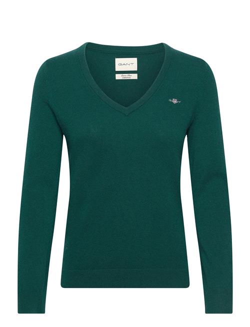 Extrafine Lambswool Blend V-Neck GANT Green