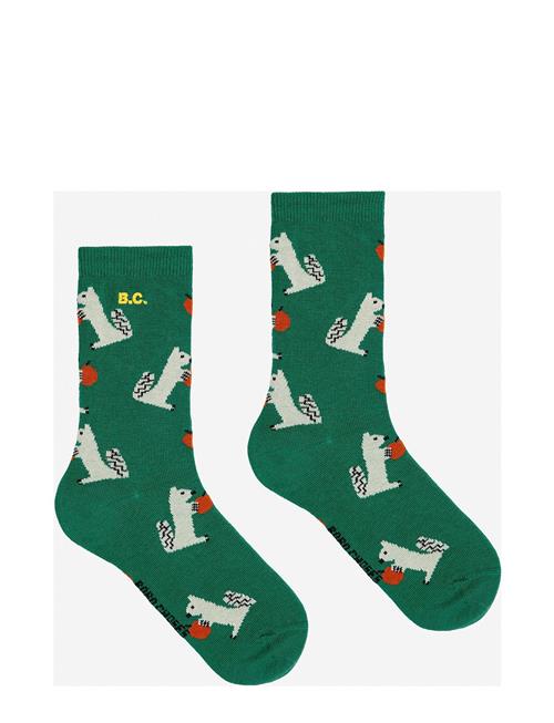 Hungry Squirrel All Over Long Socks Bobo Choses Green