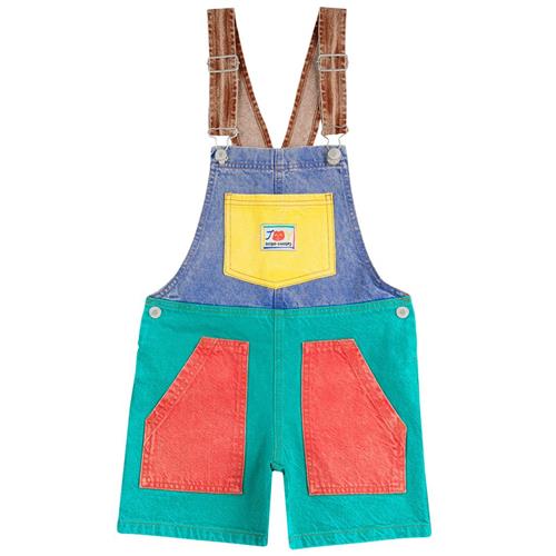 Bobo Choses Smiling Color Block Dungaree I Denim Multicolor | Grønn | 8-9 years