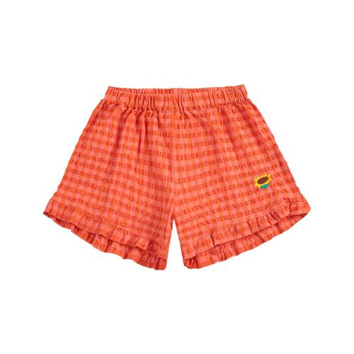 Bobo Choses Vichy Vævede Shorts Med Flæser Fuchsia 8-9 Y  Lyserød  8-9 år  kvinde