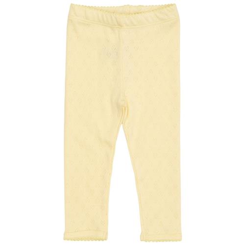 Copenhagen Colors GOTS Heart Pointelle-leggings Pale Yellow 68 cm  Gul  68 cm  kvinde