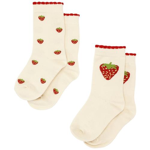 Flöss Strawberry 2-pak Sokker Cream | Hvid | 33-35 EU