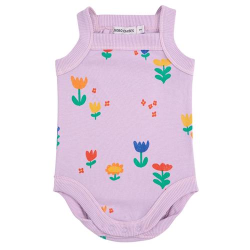 Bobo Choses Garden Party All Over Ærmeløs Baby Body Lavender 6 months  Lilla  6 måneder  kvinde