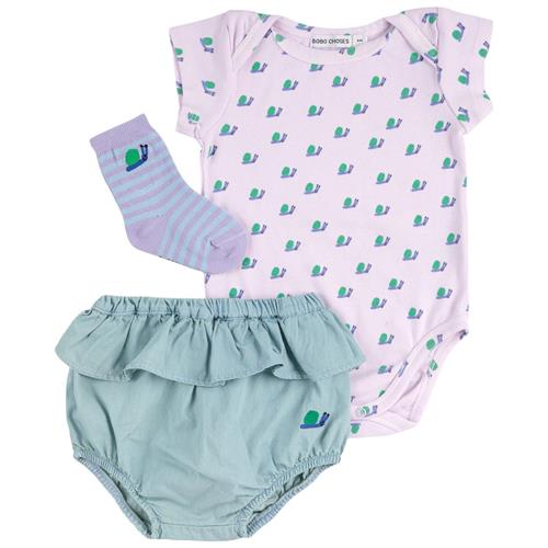 Bobo Choses Funny Snail Sæt Med Babytøj Lavender 6 months  Lilla  6 måneder  kvinde