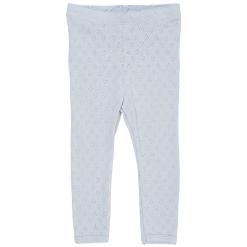 Copenhagen Colors GOTS Heart Pointelle-leggings Dusty Blue | Blå | 68 cm