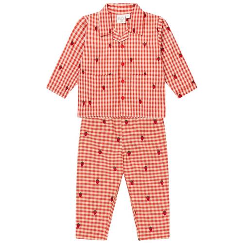 Flöss Molly Pyjamas Berry Gingham 128 cm  Rød  128 cm  kvinde
