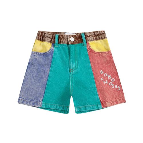 Bobo Choses Color Block Denim Shorts Multicolor 2-3 Y  Grøn  2-3 år  mand