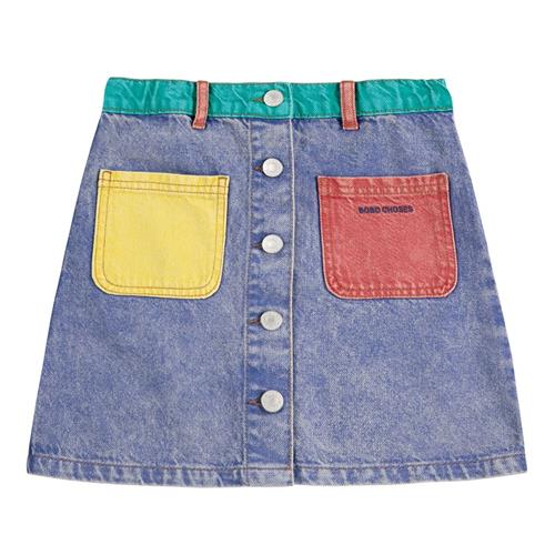Bobo Choses Color Block Denim Nederdel Multicolor 10-11 Y  Blå  10-11 år  kvinde