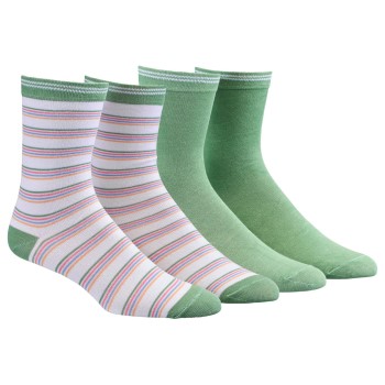 Damella Strømper 2P Bamboo Socks Grøn stribet Str 39/42 Dame