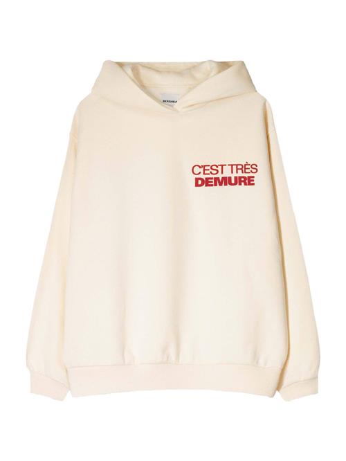 Bershka Sweatshirt  ecru / kirsebærsrød