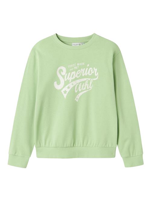 NAME IT Sweatshirt 'NKFVENUS'  lysegrøn / hvid