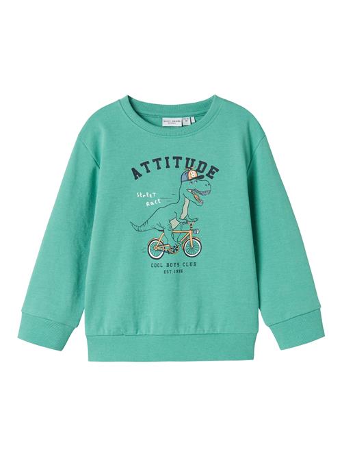NAME IT Sweatshirt 'NMMVAlexander'  mørkegul / petroleum / sort / hvid