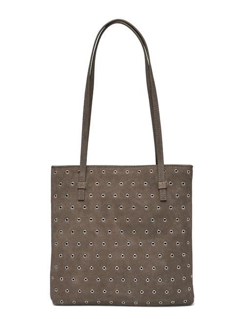 Die-Cut Leather Shopper Bag Mango Brown