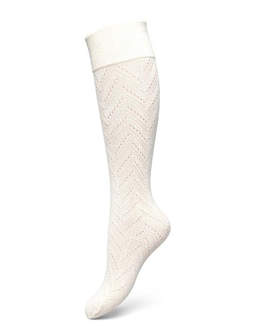 Ina Pointelle Knee-Highs Swedish Stockings White