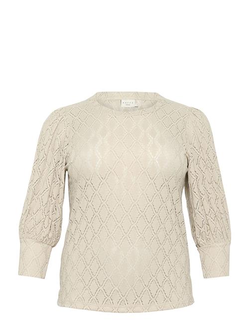 Se Kctia Lace Blouse Kaffe Curve Beige ved Booztlet