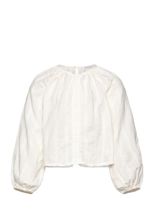 Cotton Blouse With Embroidered Details Mango White