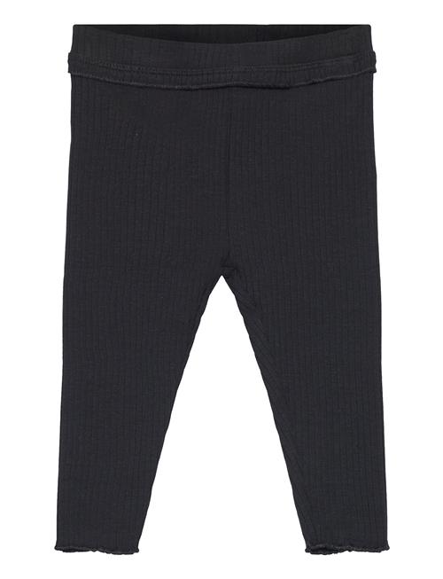 Cotton Ribbed Leggings Mango Black