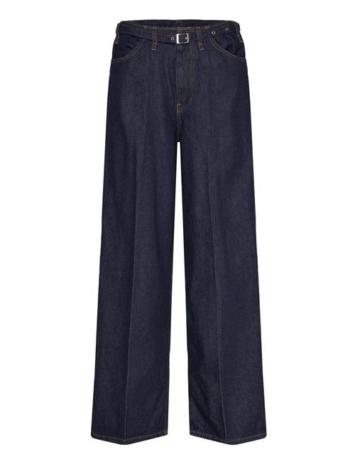 Rinse-Wash Wideleg Jeans With Belt Mango Navy