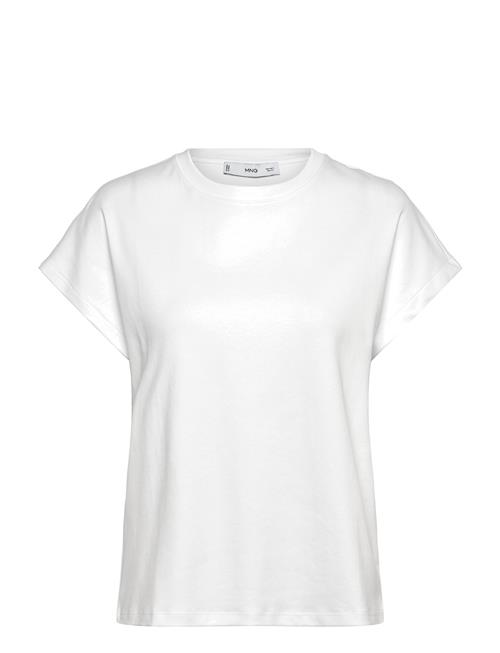 Rounded Neck Cotton T-Shirt Mango White