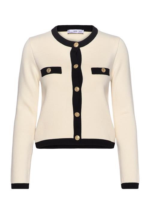 Se Knitted Jacket With Jewel Buttons Mango Cream ved Booztlet