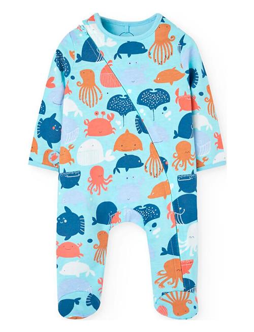 Knit Play Suit Printed Boboli Blue