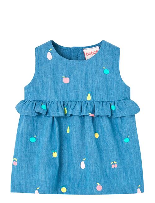 Denim Dress Printed Boboli Blue