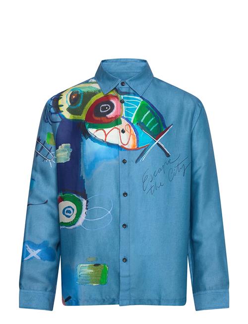 Tencel Placement Printed Relaxed-Fit Shirt Scotch & Soda Blue