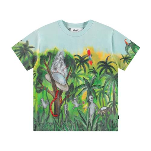 Molo Roxo Short Sleeve T-Shirt Jungle Visitors | Blå | 128 cm