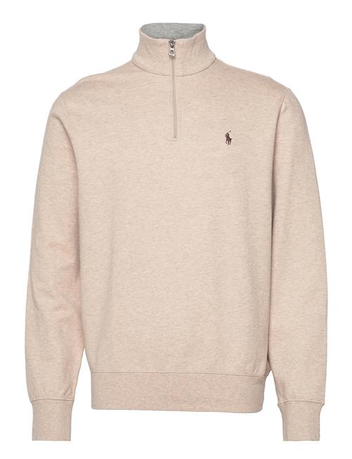 Luxury Jersey Quarter-Zip Pullover Polo Ralph Lauren Cream