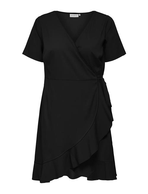 Carlivia S/S Wrap Knee Dress Wvn Noos ONLY Carmakoma Black