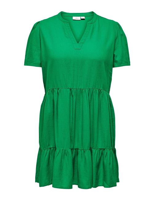 Cartiri-Caro S/S V-Neck Lin Dress Tlr ONLY Carmakoma Green