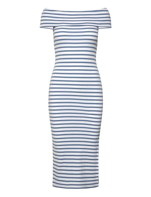 Striped Off-The-Shoulder Midi Dress Lauren Ralph Lauren Blue