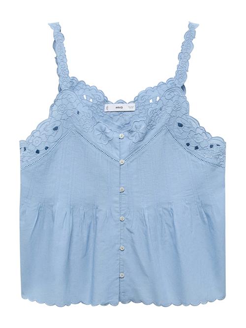 MANGO Bluse 'Bord'  lyseblå