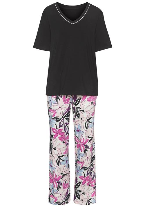 LASCANA Pyjamas  lyserød / pitaya / sort / hvid