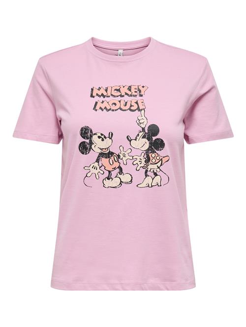 ONLY Shirts 'ONLMICKEY AND MINNIE'  blomme / pastelorange / sort / offwhite