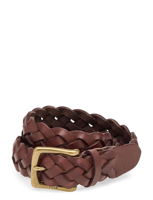 Braided Calfskin Belt Polo Ralph Lauren Brown