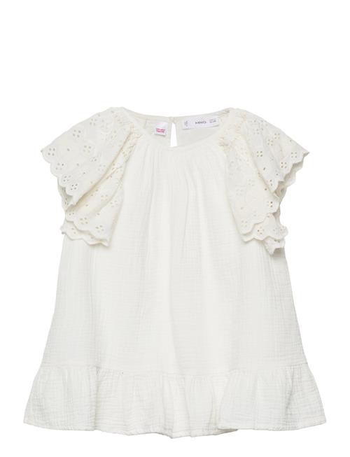 Embroidered Cotton Dress Mango White