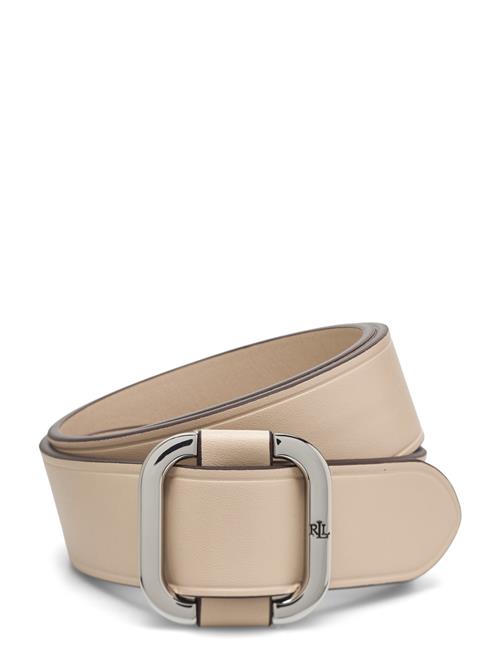 Slide-Buckle Leather Belt Lauren Ralph Lauren Beige