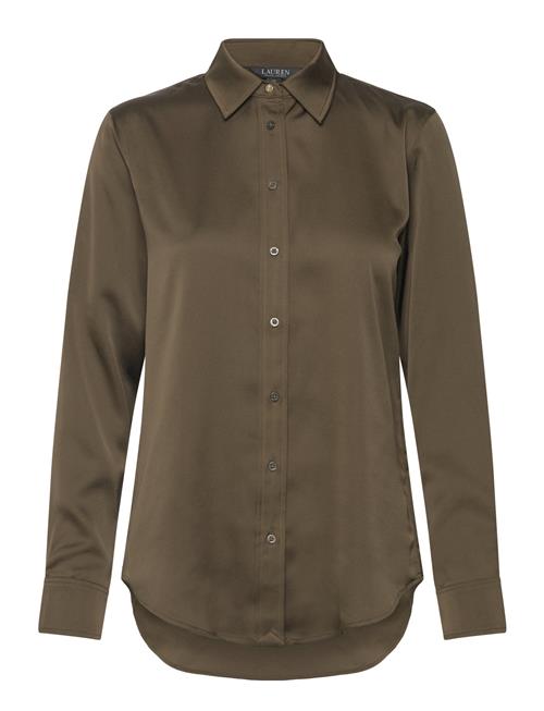 Classic Fit Satin Charmeuse Shirt Lauren Ralph Lauren Green