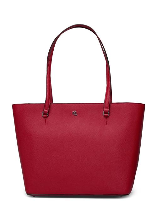 Crosshatch Leather-Karly Shpper-Tte Lauren Ralph Lauren Red