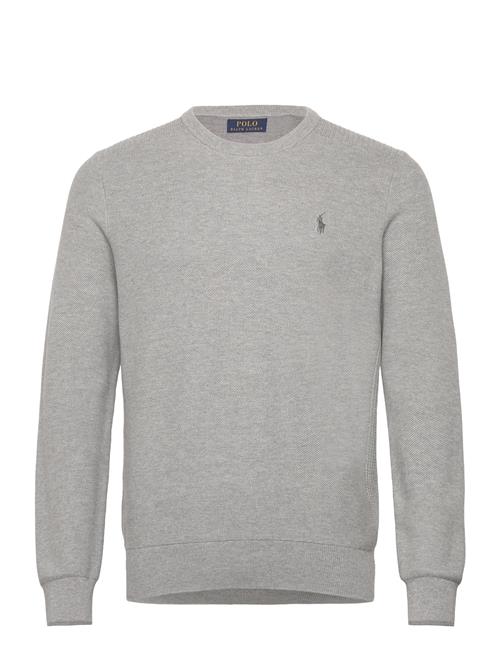 Mesh-Knit Cotton Crewneck Sweater Polo Ralph Lauren Grey