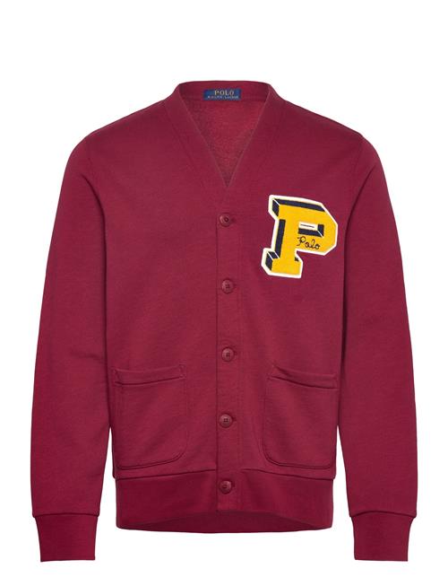 Slub Fleece Letterman Cardigan Polo Ralph Lauren Burgundy