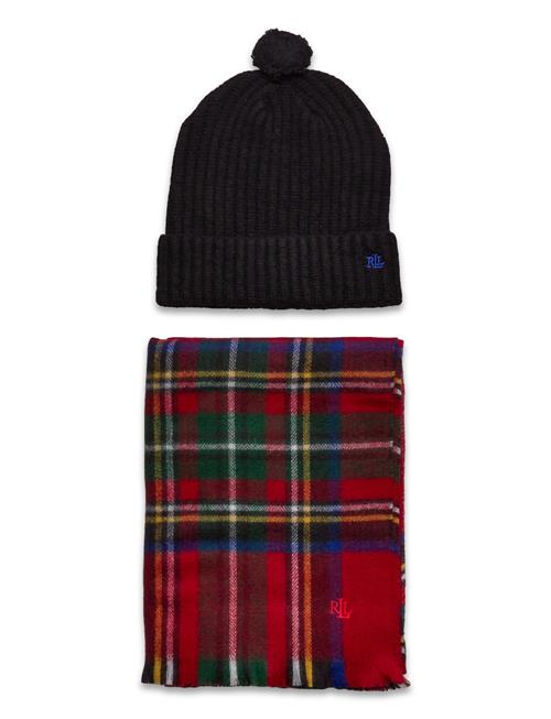 Logo Jacquard Scarf & Beanie Set Lauren Ralph Lauren Red