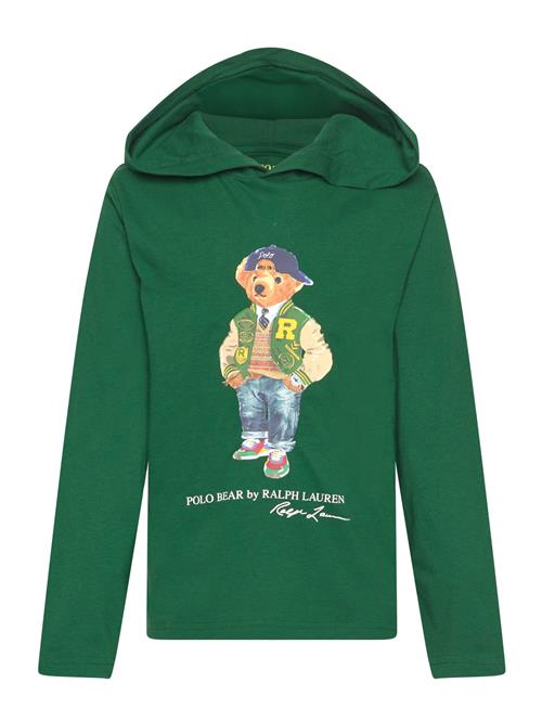 Polo Bear Cotton Jersey Hooded Tee Ralph Lauren Kids Green