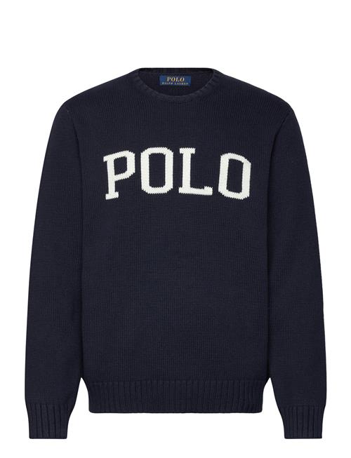 Logo-Intarsia Cotton Sweater Polo Ralph Lauren Navy