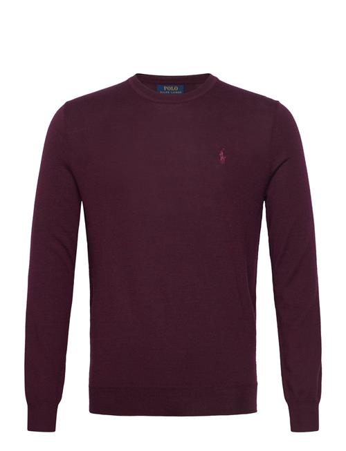 Slim Fit Washable Wool Crewneck Sweater Polo Ralph Lauren Burgundy