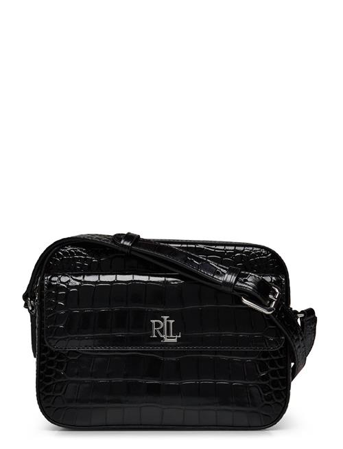 Croc-Embossed Medium Marcy Camera Bag Lauren Ralph Lauren Black