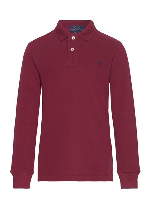 Cotton Mesh Long-Sleeve Polo Shirt Ralph Lauren Kids Red