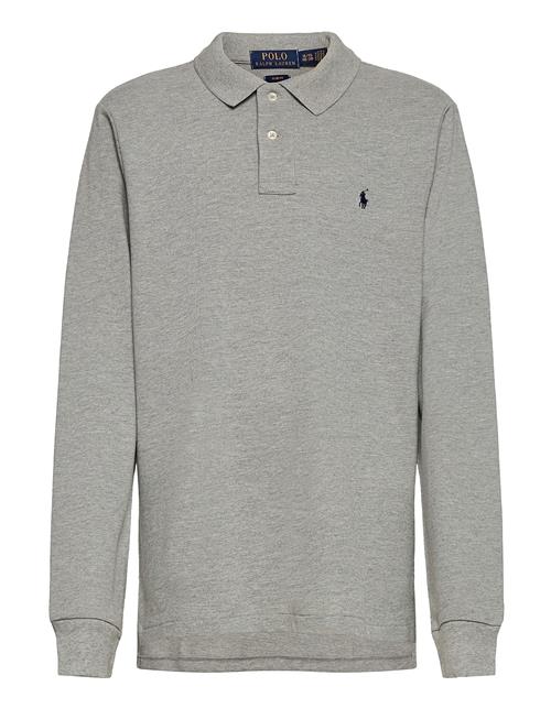 Cotton Mesh Long-Sleeve Polo Shirt Ralph Lauren Kids Grey