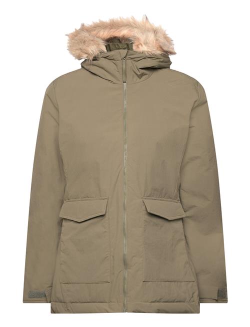 Hooded Fur Parka Adidas Sportswear Khaki